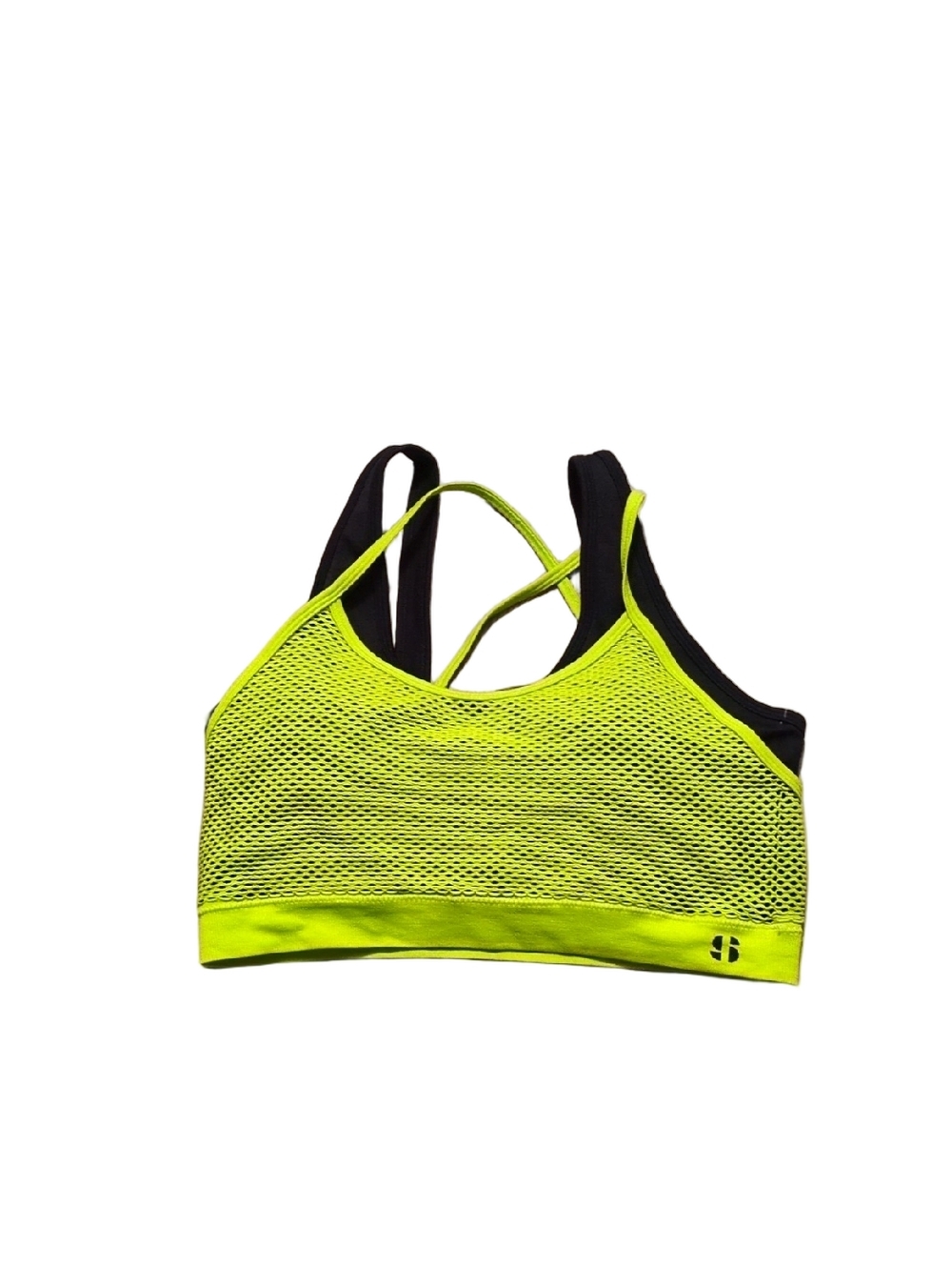 Sports Illustrated Black Totally Lime Swim Top Size XL